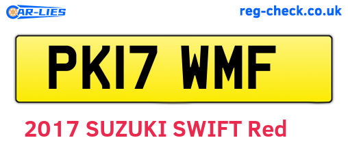 PK17WMF are the vehicle registration plates.