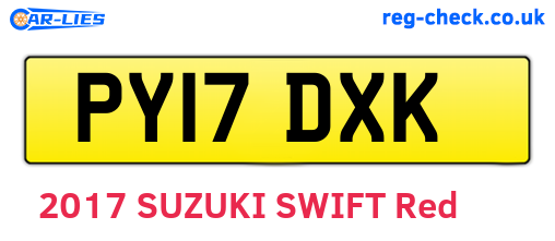 PY17DXK are the vehicle registration plates.