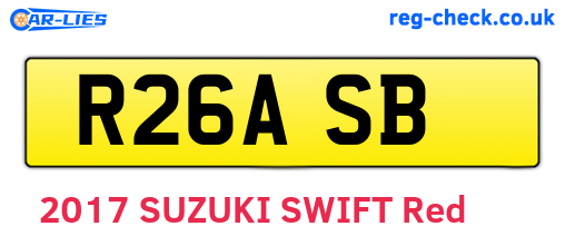 R26ASB are the vehicle registration plates.
