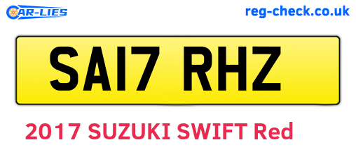 SA17RHZ are the vehicle registration plates.