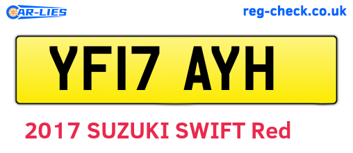 YF17AYH are the vehicle registration plates.