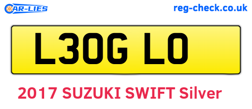 L30GLO are the vehicle registration plates.