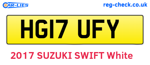 HG17UFY are the vehicle registration plates.