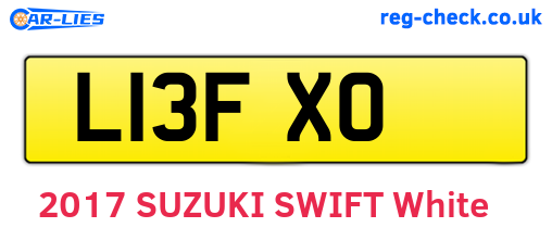 L13FXO are the vehicle registration plates.