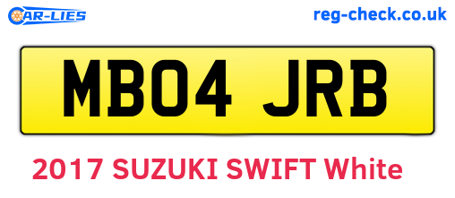 MB04JRB are the vehicle registration plates.