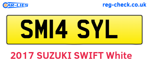 SM14SYL are the vehicle registration plates.