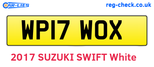 WP17WOX are the vehicle registration plates.