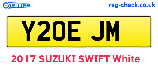 Y20EJM are the vehicle registration plates.