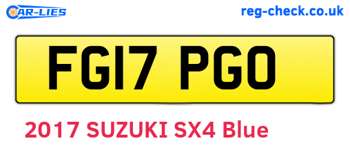 FG17PGO are the vehicle registration plates.