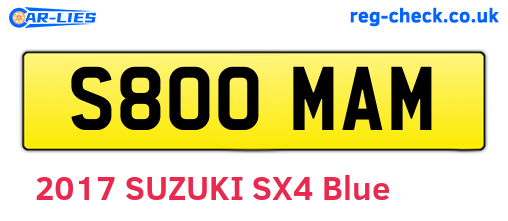 S800MAM are the vehicle registration plates.