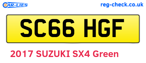 SC66HGF are the vehicle registration plates.