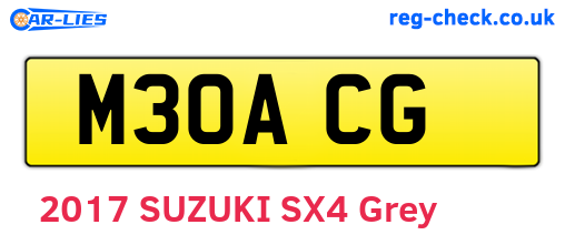 M30ACG are the vehicle registration plates.