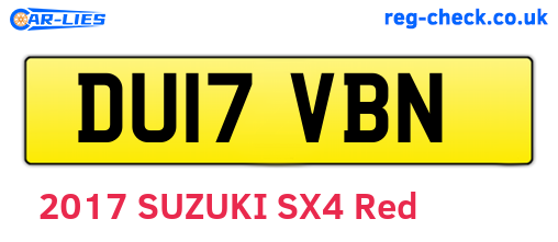 DU17VBN are the vehicle registration plates.