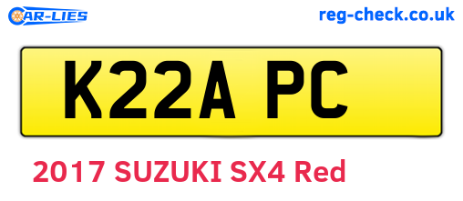 K22APC are the vehicle registration plates.