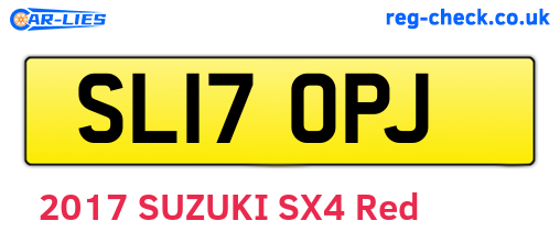 SL17OPJ are the vehicle registration plates.