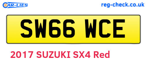 SW66WCE are the vehicle registration plates.