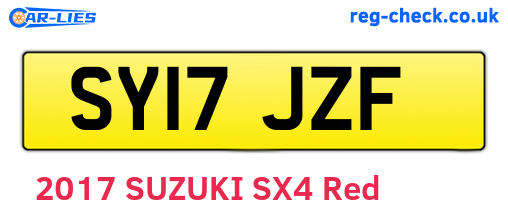 SY17JZF are the vehicle registration plates.
