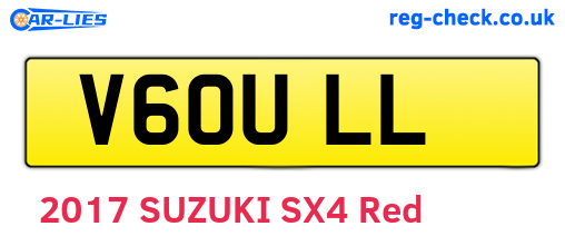 V60ULL are the vehicle registration plates.