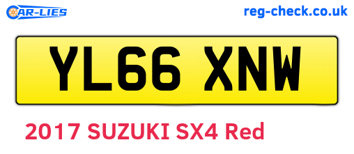 YL66XNW are the vehicle registration plates.
