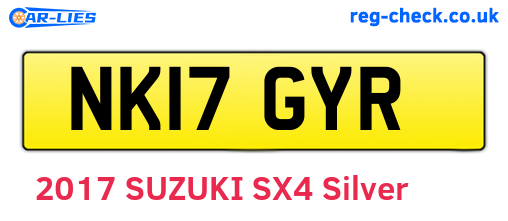 NK17GYR are the vehicle registration plates.