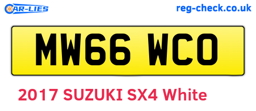 MW66WCO are the vehicle registration plates.