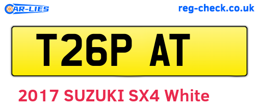 T26PAT are the vehicle registration plates.