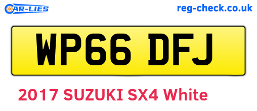 WP66DFJ are the vehicle registration plates.