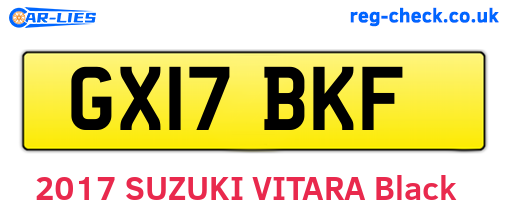 GX17BKF are the vehicle registration plates.