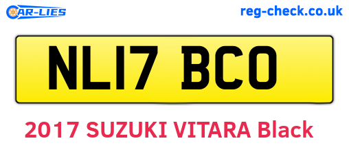 NL17BCO are the vehicle registration plates.