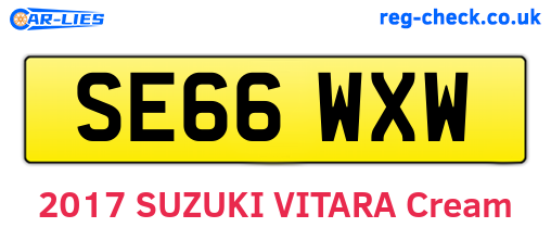 SE66WXW are the vehicle registration plates.