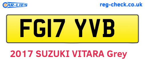 FG17YVB are the vehicle registration plates.