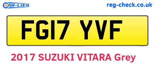 FG17YVF are the vehicle registration plates.