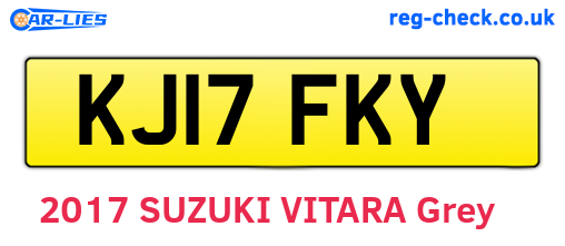 KJ17FKY are the vehicle registration plates.
