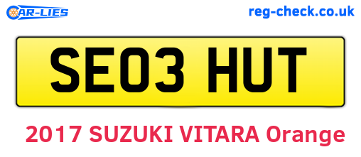 SE03HUT are the vehicle registration plates.