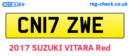 CN17ZWE are the vehicle registration plates.