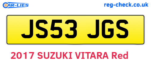 JS53JGS are the vehicle registration plates.