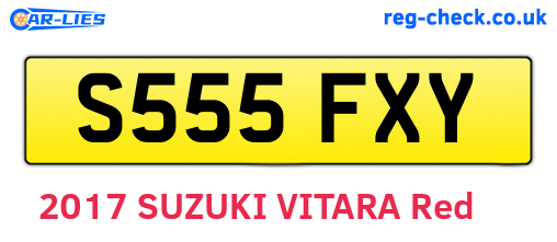 S555FXY are the vehicle registration plates.