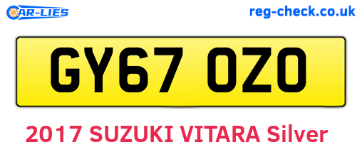 GY67OZO are the vehicle registration plates.