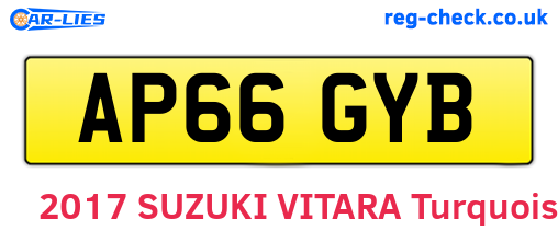 AP66GYB are the vehicle registration plates.