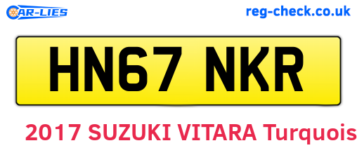 HN67NKR are the vehicle registration plates.