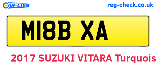M18BXA are the vehicle registration plates.