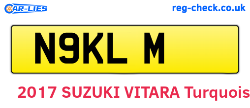 N9KLM are the vehicle registration plates.