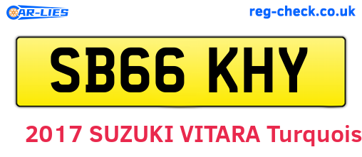 SB66KHY are the vehicle registration plates.