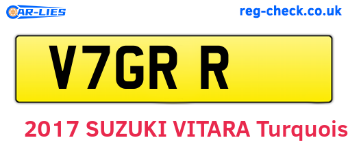 V7GRR are the vehicle registration plates.