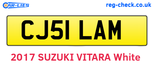 CJ51LAM are the vehicle registration plates.