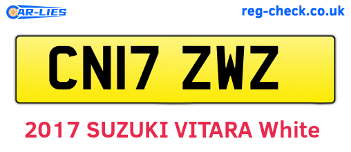 CN17ZWZ are the vehicle registration plates.