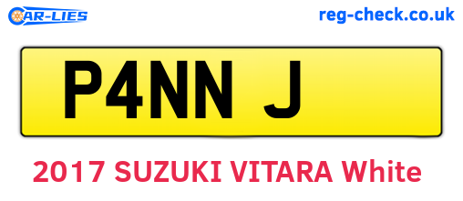 P4NNJ are the vehicle registration plates.