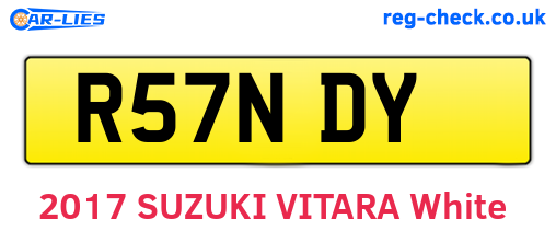 R57NDY are the vehicle registration plates.