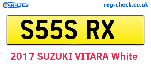 S55SRX are the vehicle registration plates.