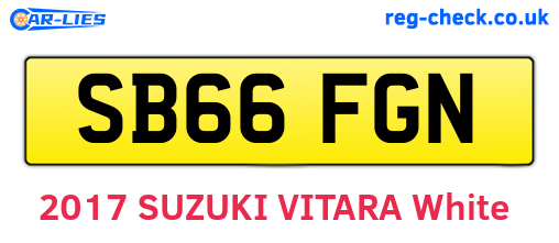 SB66FGN are the vehicle registration plates.